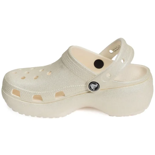 CLASSIC PLATFORM GLITTER CLOG Blanc