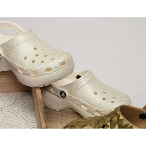 CLASSIC PLATFORM GLITTER CLOG Blanc
