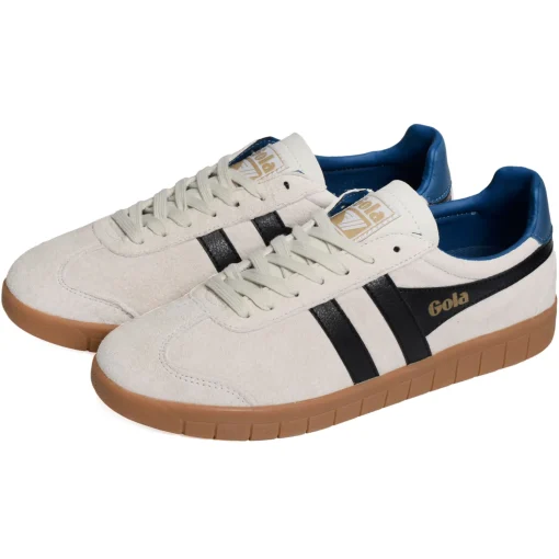 HURRICANE SUEDE TRAINERS Blanc Noir