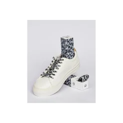 LACETS SAVAGE Blanc Léopard