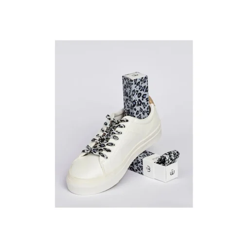 LACETS SAVAGE Blanc Léopard
