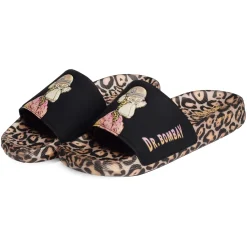 SANDAL DR BOMBAY Noir Léopard