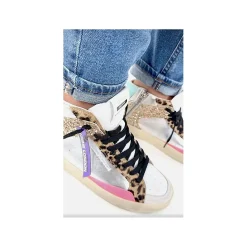 SK8 DELUXE MID Blanc Léopard